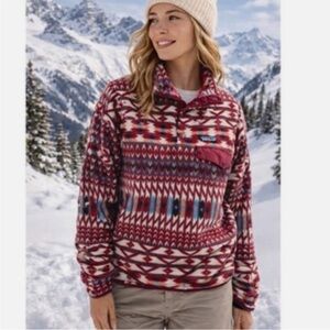 Patagonia Synchilla Fleece Pullover in Kuta Klash Dark Current, Size XS